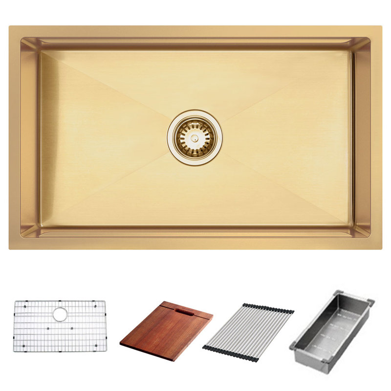 HIGOLD 30" L Workstation Undermount 16G Stainless Steel Kitchen Sink